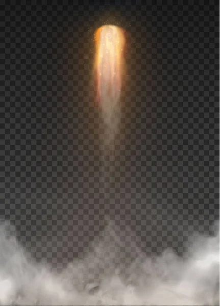 Space rocket Smoke isolated on transparent background — Stock Vector