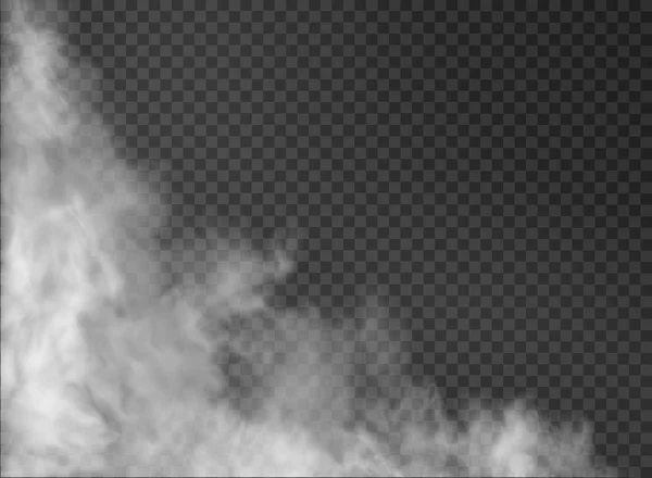 Brouillard et fumée isolés sur fond transparent — Image vectorielle