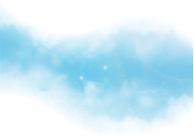 vektör bulutlar ve mavi gökyüzünde duman