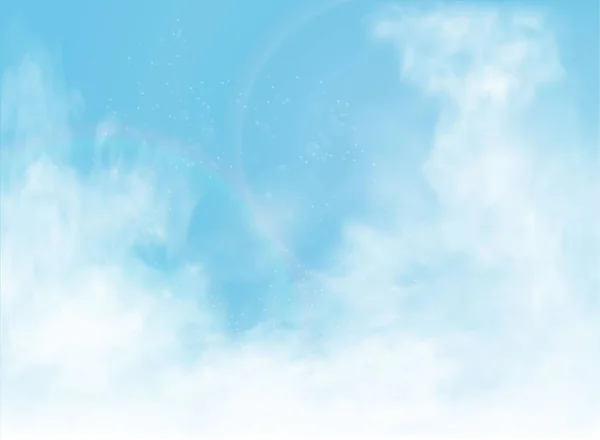 Vektorwolken und Rauch am blauen Himmel — Stockvektor