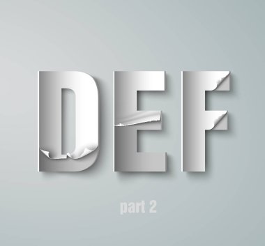 Vektör yırtılmış Kağıt Grafik Alfabesi