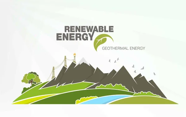 Infografiki energii odnawialnej z elementami wody wiatru słonecznego i ziemi — Wektor stockowy