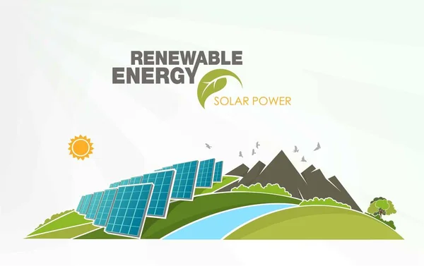 Infografías de energías renovables con elementos del agua del sol, viento y tierra — Vector de stock