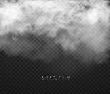 Saydam arkaplanda izole edilmiş bulut ve duman