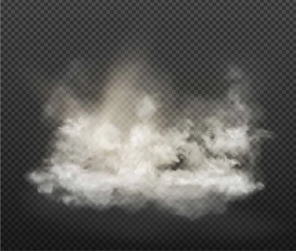 Nuage et fumée isolés sur fond transparent — Image vectorielle