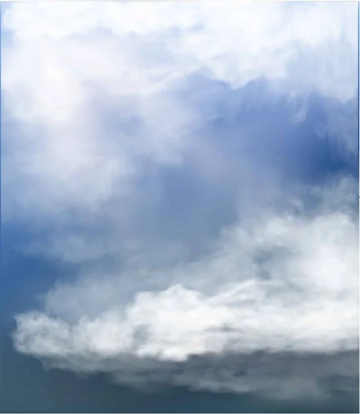 Nuage et fumée isolés sur fond bleu — Image vectorielle