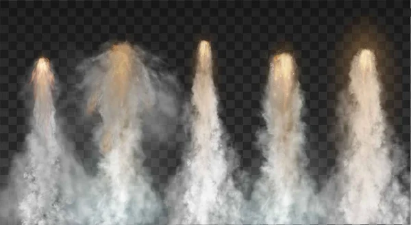 Űrrakéta bomba Smoke elszigetelt átlátszó háttér — Stock Vector