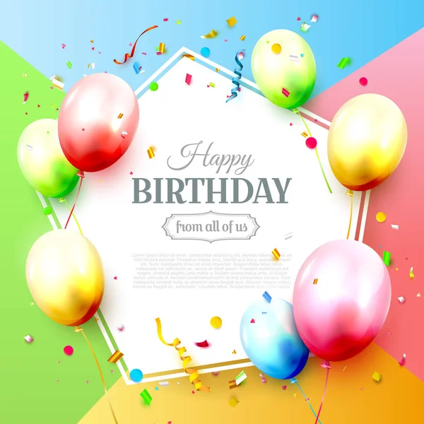Χαρούμενα Γενέθλια Γιορτή Σχεδιασμό Για Ευχετήρια Κάρτα Αφίσας Πανό Πολύχρωμα Εικονογράφηση Αρχείου