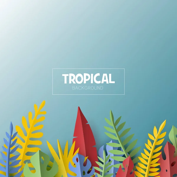 Modelo de verão na moda com folhas e plantas tropicais —  Vetores de Stock