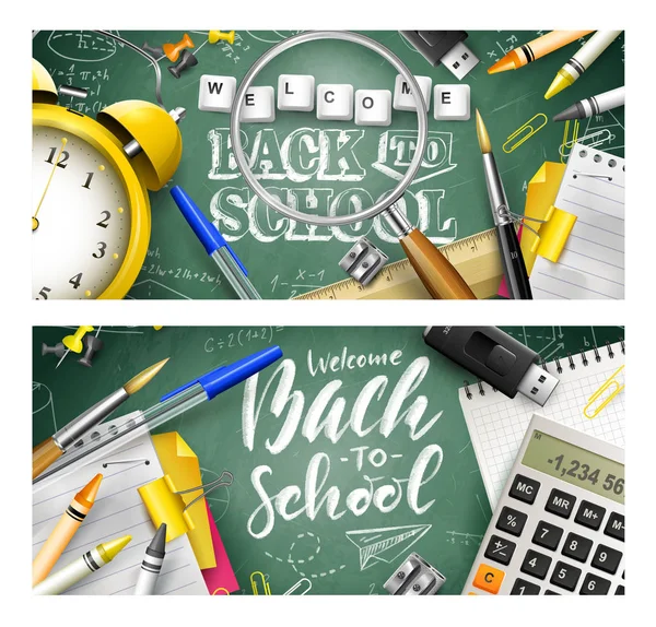 Terug naar School headers of banners — Stockvector