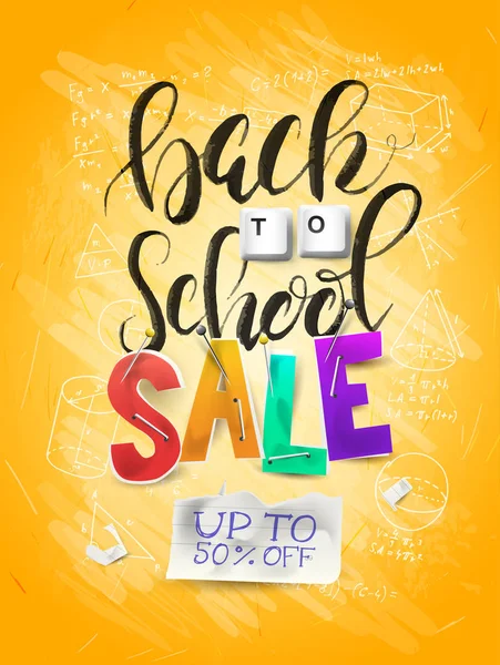 Back to school sale concept — Stock Vector