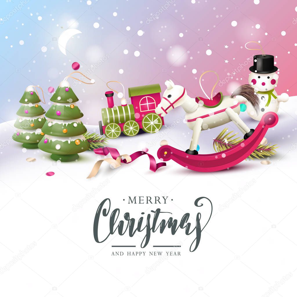 Christmas traditional wooden toys decorations