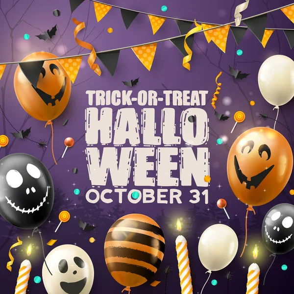 Banner de fiesta noche de Halloween — Vector de stock