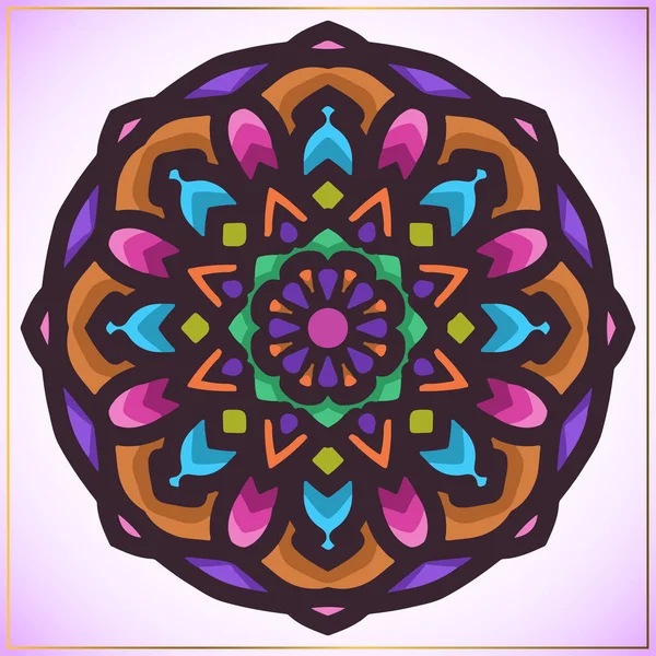 Art mandala coloré avec motif floral circulaire élément — Image vectorielle