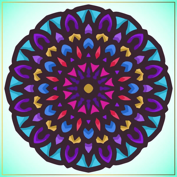 Art mandala coloré avec élément motifs floraux — Image vectorielle