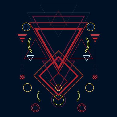 Güzel renk Illustration arka plan. Kutsal Geometri temelinde