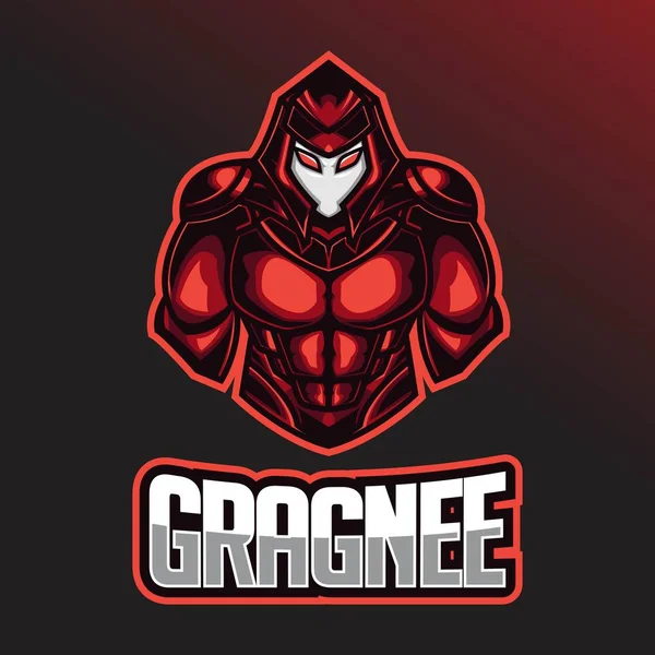Warrior eSport logosu. Bir kask ve savaş zırh giyen ile eSport Logo şablonu