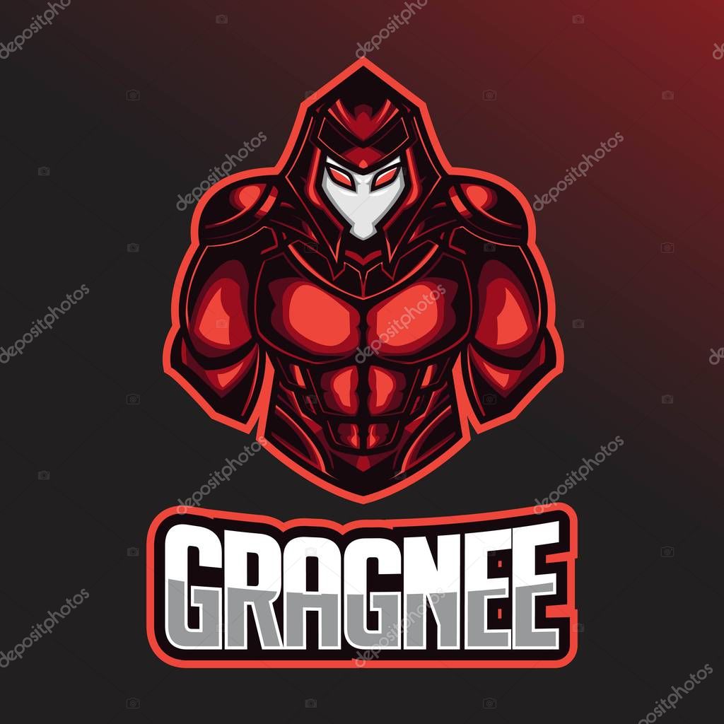 Warrior Esport Logo. Esport logo template with wearing a helmet and combat armor