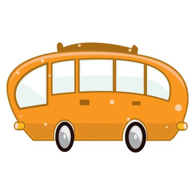 Bir aile tatil için bir minibüs Illustration