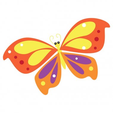 Güzel kırmızı ve sarı kelebek Illustration