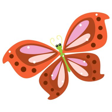 Güzel kırmızı ve pembe kelebek Illustration