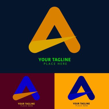 Mektup tabanı A ile modern logo tasarım şablonu