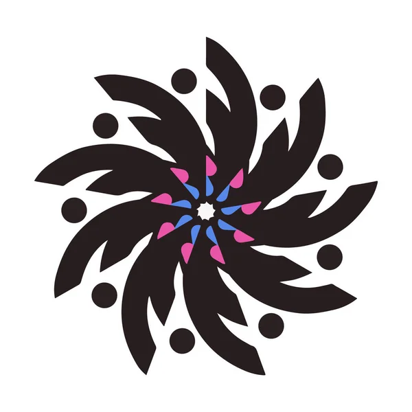 Art mandala coloré avec élément motifs floraux. Élément simple mandala art — Image vectorielle