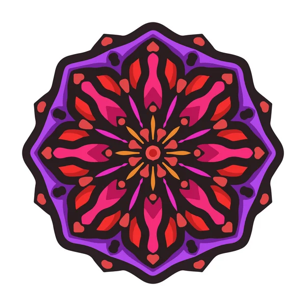 Farbenfrohe Mandala-Kunst mit floralen Motiven. Mandala florales Design — Stockvektor