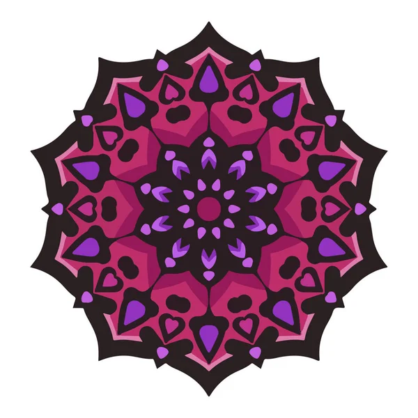 Farbenfrohe Mandala-Kunst mit floralen Motiven. Mandalablüten-Motive — Stockvektor