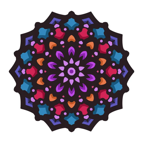 Art mandala coloré avec élément motifs floraux. Mandala fleur motifs élément — Image vectorielle