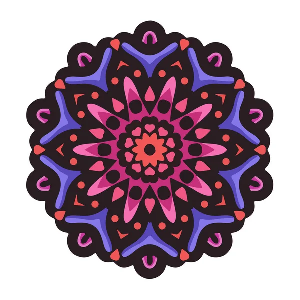 Farbenfrohe Mandala-Kunst mit floralen Motiven. Mandala Blume Motive Element — Stockvektor