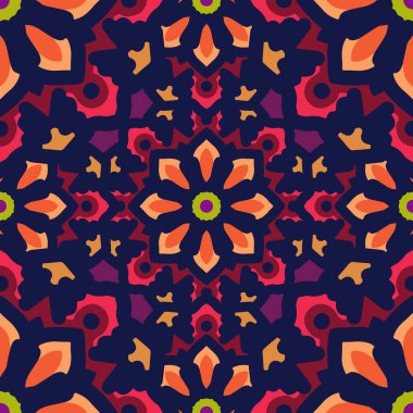 Çiçek süsleme ile mandala Dikişsiz desen