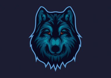 Kurtların temel teması ile e-spor logosu. Wolf head esport logo şablonu