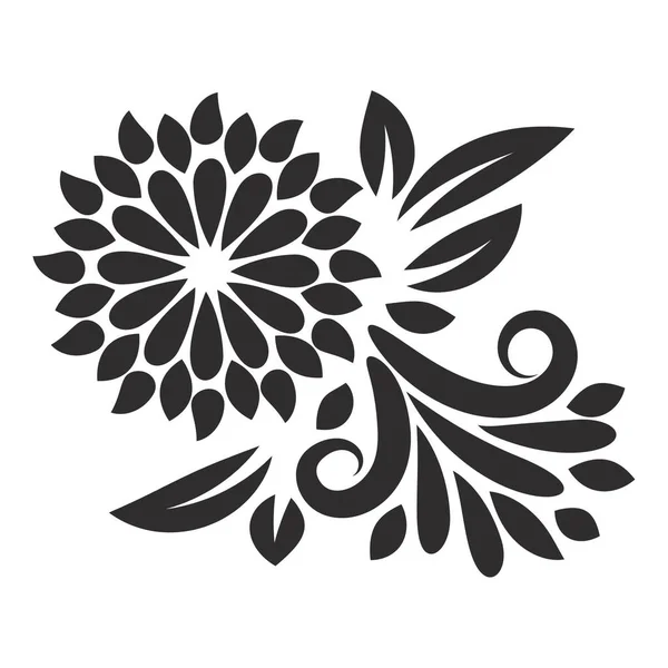Elément vectoriel motifs floraux. Ornement floral. Vecteur ligne art fleur ornemental — Image vectorielle