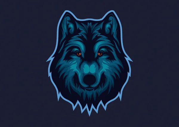 Kurtların temel teması ile e-spor logosu. Wolf head esport logo şablonu