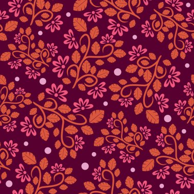 Çok güzel renklerile çiçek motifi ile dikişsiz desen. Çiçek süslemesi ile dikişsiz desen