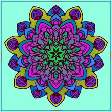 Tasarım öğesi için Vintage mandala sanat süs. Dairesel çerçeve mandala sanat elemanı