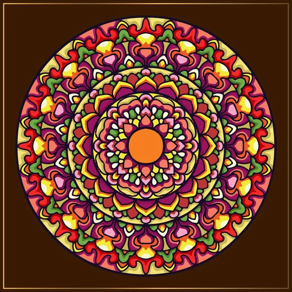 Luxe Vintage kleurrijke Mandala kunst met circulaire abstracte bloemen element — Stockvector