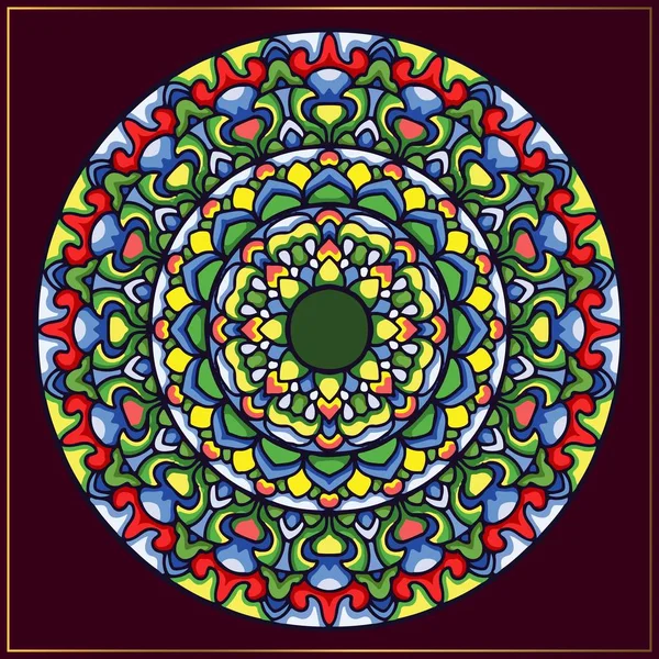 Luxus Vintage színes Mandala Art körkörös virágos motívumokkal. Mandala Art keret kialakítása elem — Stock Vector