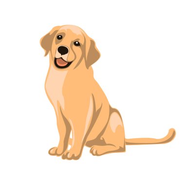 Vektör küçük resim hayvan illüstrasyon. Köpek vektör illüstrasyon. Köpek vücut pozisyonu oturma İllüstrasyon