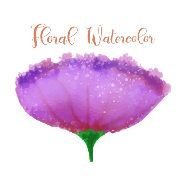 Çiçek suluboya tasarım elemanı. Suluboya çiçek vektör sanat