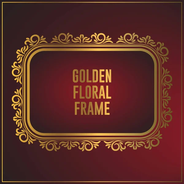 Luksusowy złoty ornament rama Design. Złota rama tła z luksusowymi ornamentem kwiatowym — Wektor stockowy