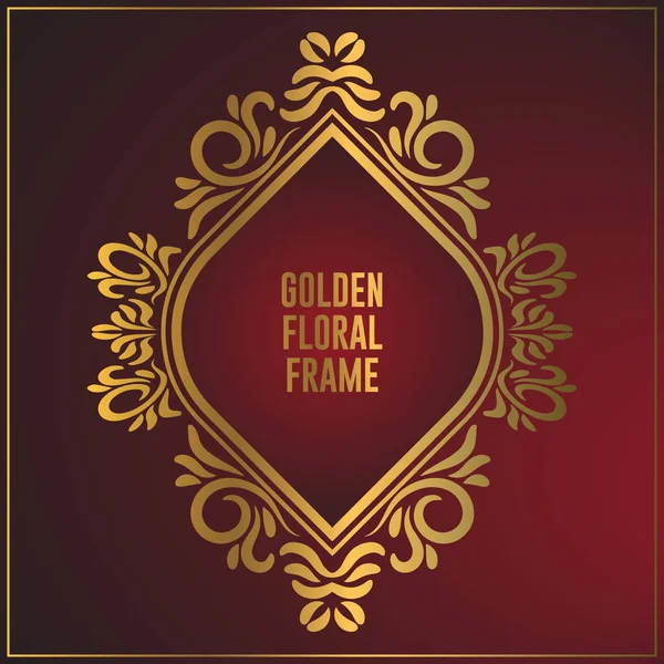 Vintage goldenen floralen Ornament Rahmen Design. Gold-Rahmen Hintergrund-Design mit luxuriösen floralen Ornament — Stockvektor