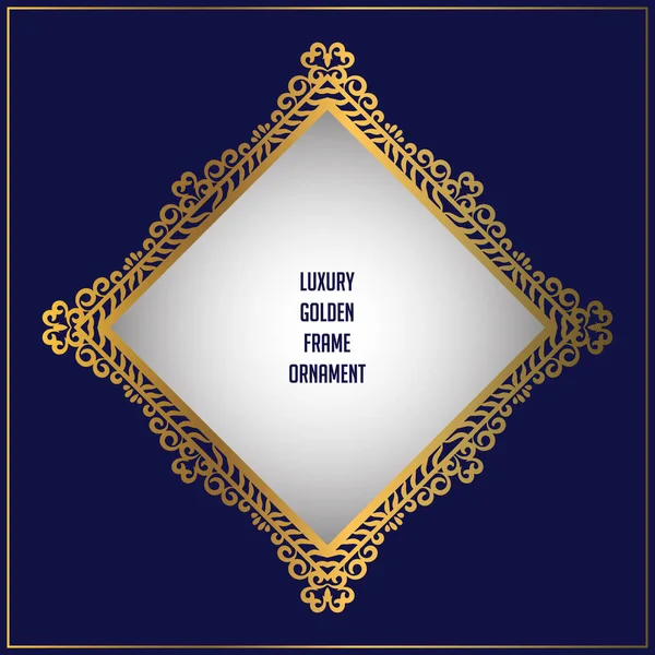 Luxury golden floral ornament frame design. Frame background design with luxury gold ornament — Stock Vector