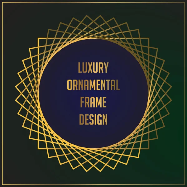 Luxury golden ornament frame design. Gold frame background design with luxury ornament — Stock Vector