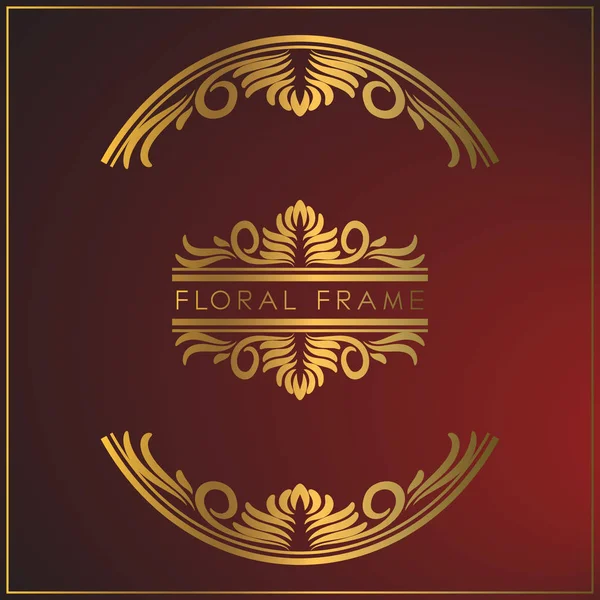 Luxury vintage golden floral ornament frame design. Frame background design with luxury floral ornament — Stock Vector