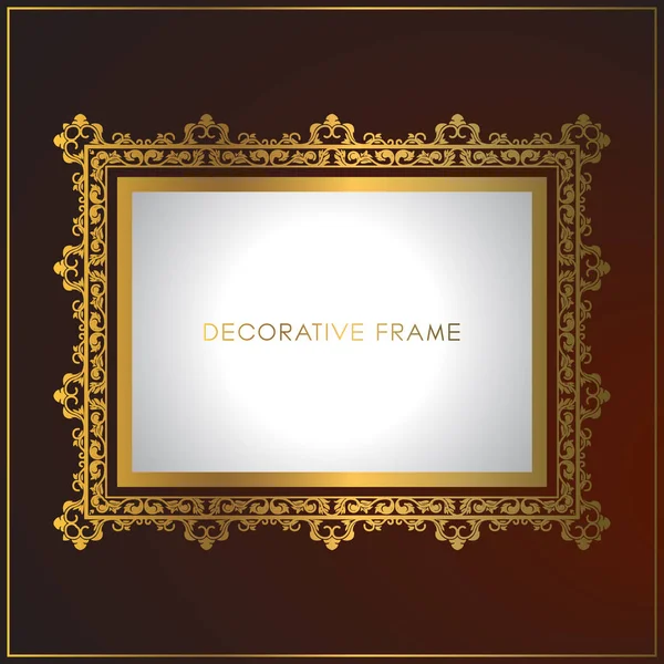 Luxury Golden frame design with floral ornament. Decorative gold frames and borders — Stock Vector