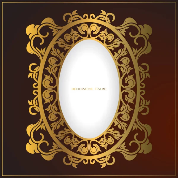 Luxury Golden frame design with floral ornament. Decorative gold frames and borders — Stock Vector