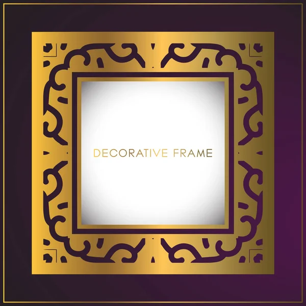 Luxury Golden frame design with floral ornament. Decorative gold frames and borders — Stock Vector