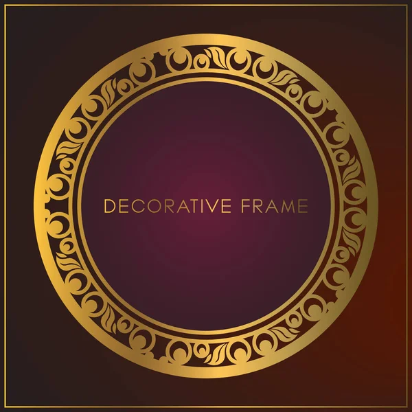 Luxury Golden frame design with floral ornament. Decorative gold frames and borders — Stock Vector